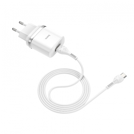 Зарядное устройство HOCO C12Q Smart, 3A, черный, 18W, кабель Type-C,QC3.0 / QC2.0