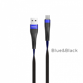 Кабель hoco U39 Slender USB - micro USB, 1.2 м черно-синий