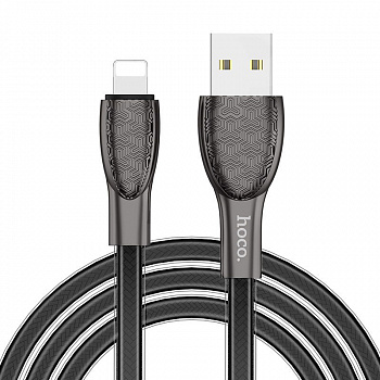 Кабель Hoco U52 Bright, lightning, 1.2 м, черный