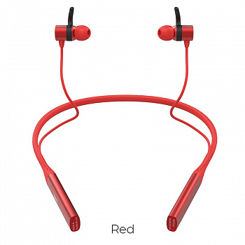 Беспроводные наушники HOCO S18 Glamor Sports, Bluetooth, 90 мАч, красный, USB