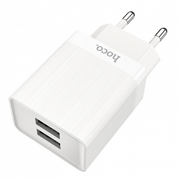 Сетевое зарядное устройство Hoco C51A, 2 USB, 3.4А, белый