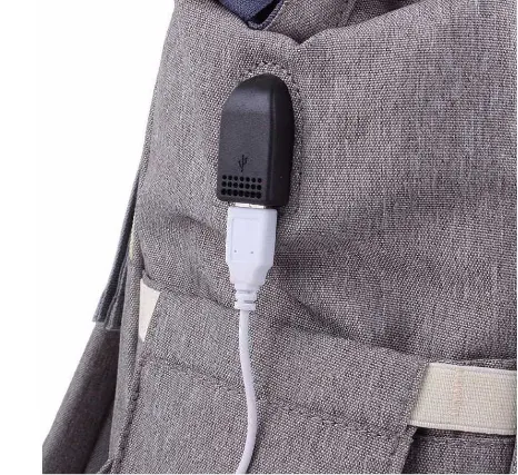 Сумка-рюкзак Maitedi Baby Mo с Usb и лямками для коляски тёмно-серая