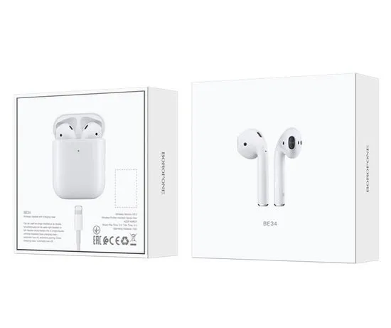 Беспроводные наушники BOROFONE BE34 Original, Bluetooth, 350 мАч, Белый