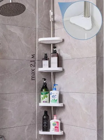 Угловая телескопическая полка в ванную комнату Multi Corner Shelf