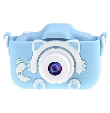 Детская цифровая камера Q1 Children's Fun Camera Cute Kitty голубая